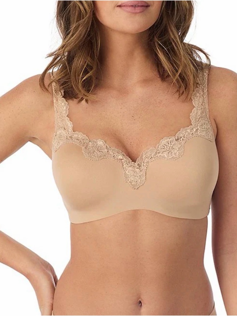 Le Mystere Rouge Dream Tisha Lace Bra 963 Nude Taupe Pink Lace 32F Underwire
